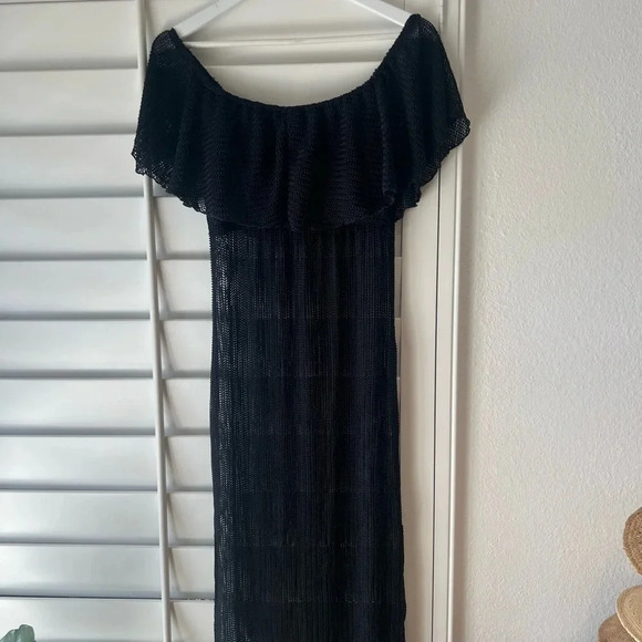 ELLEJAY NEW Cori Off the Shoulder Mesh Lace Cover Up Dress - Picture 6 of 7